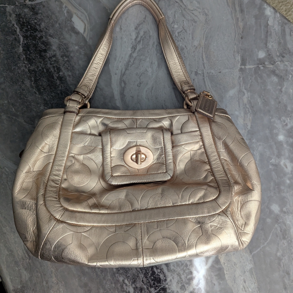 Coach Metallic Gold Shoulder Bag